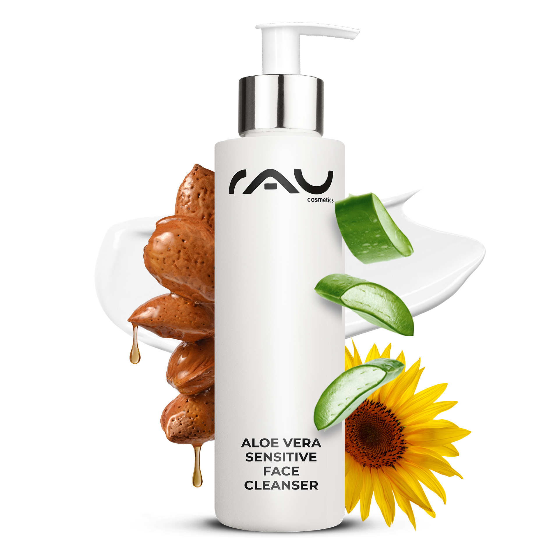 Aloe Vera Detergente viso sensibile 200 ml Detergente Flasche, Lotion, Kräuterig, Kräuter, Pflanze