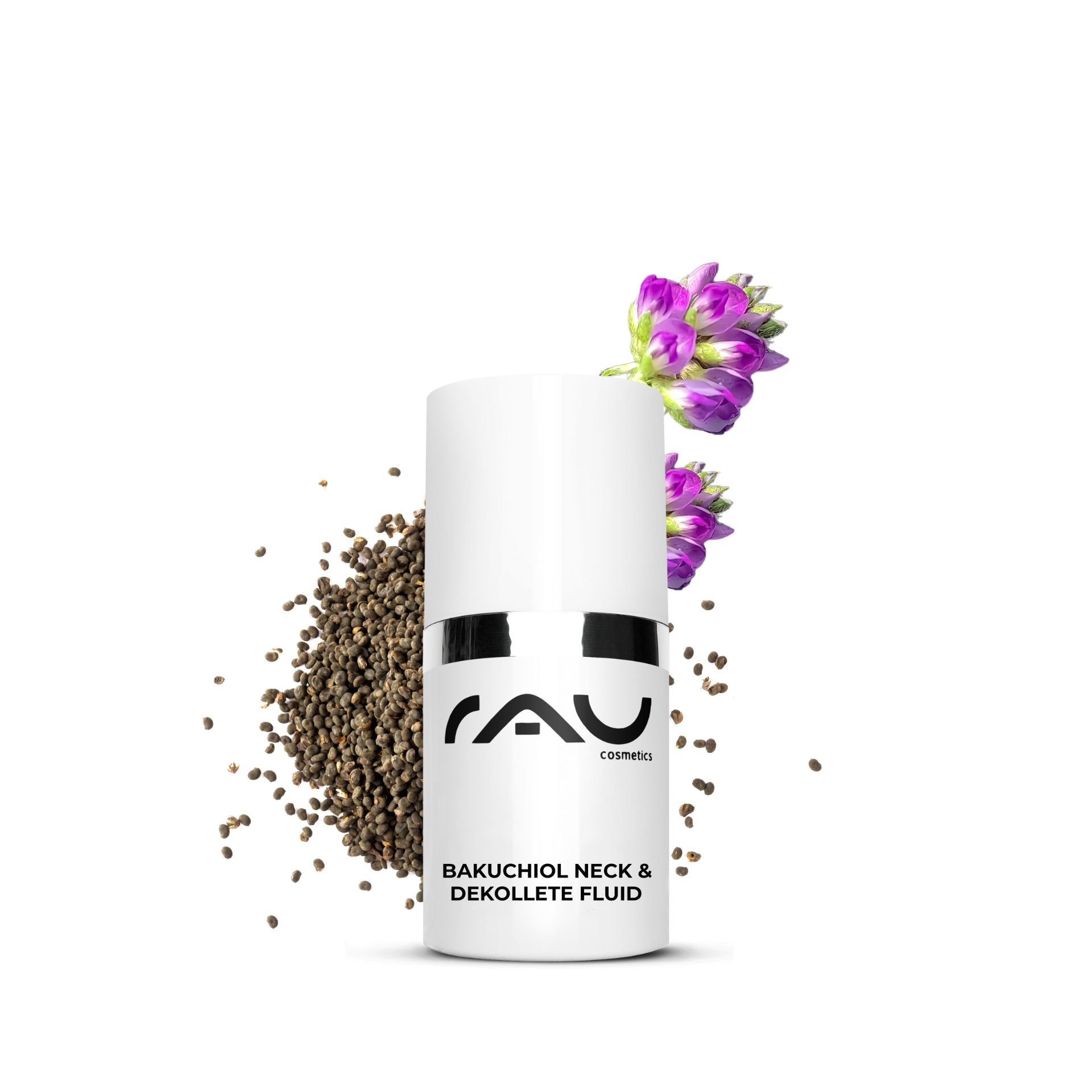 Formato viaggio: Bakuchiol Neck & Decollete Fluid 15 ml, ideale per chi è sempre in movimento.
