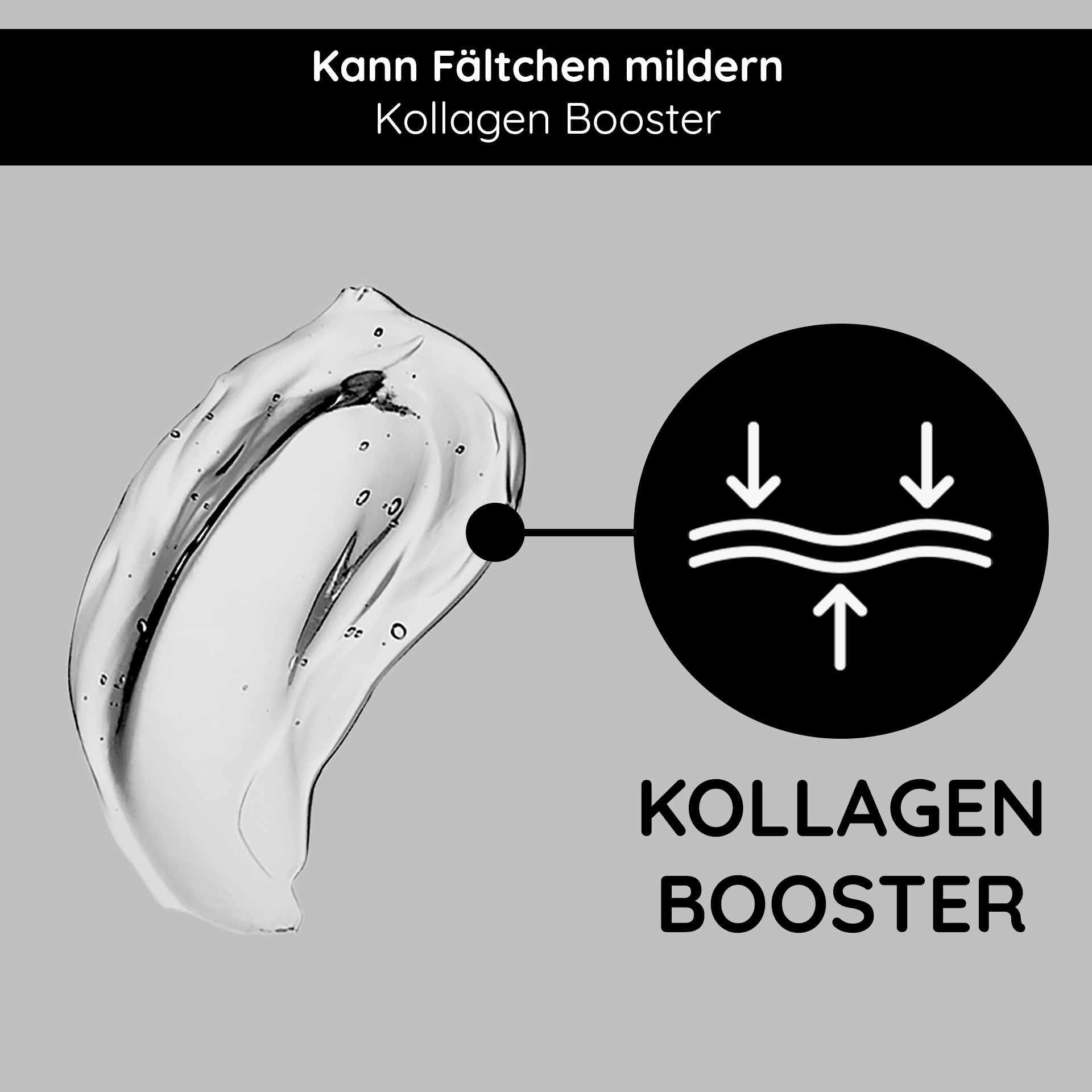 Attenuazione delle rughe: visualizzazione del rassodamento e della rigenerazione della pelle grazie all'effetto booster di collagene del gel.