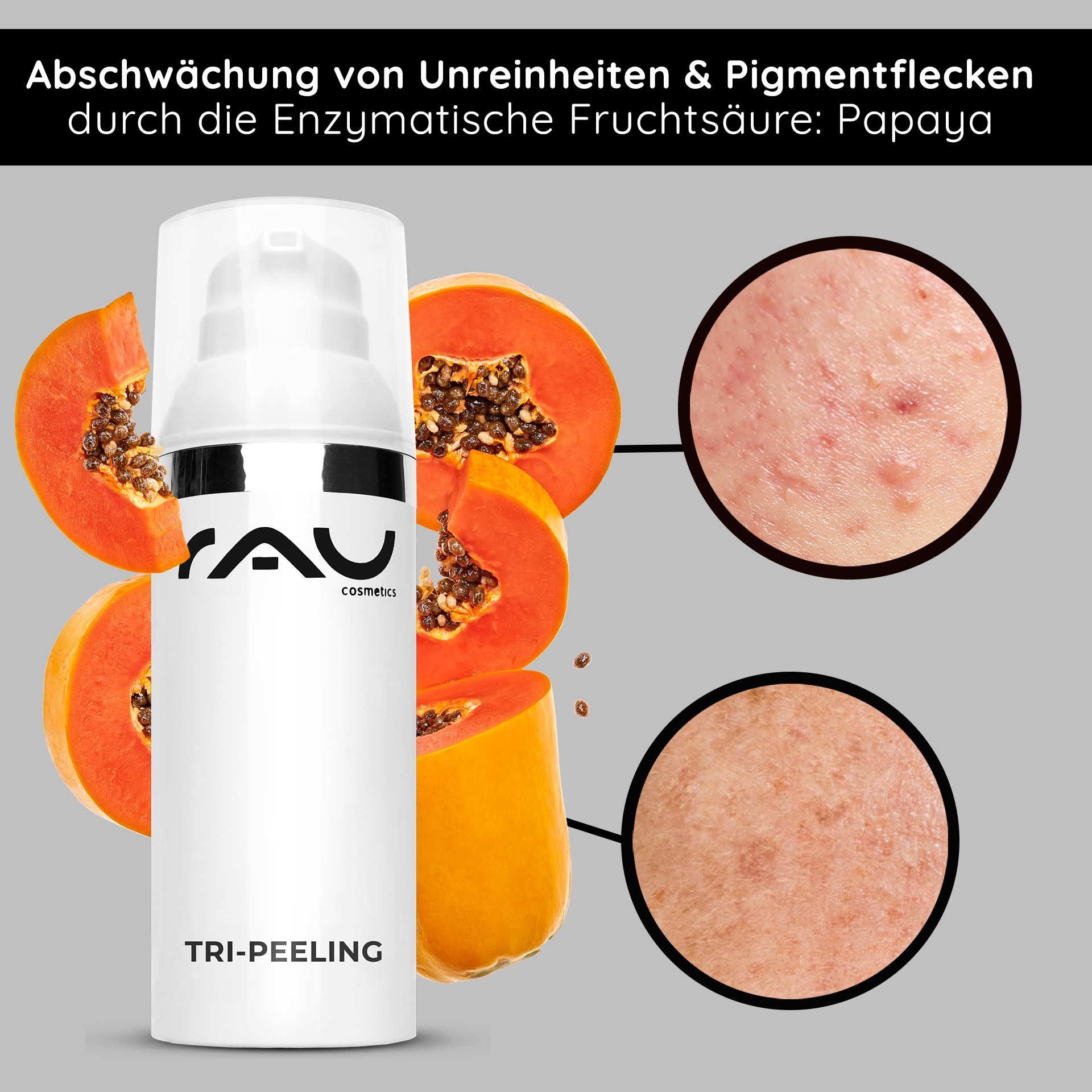 Rückseite del flacone con Anwendungshinweisen, Inhaltsstoffen, Barcode e Symbol per vegane Kosmetik.
