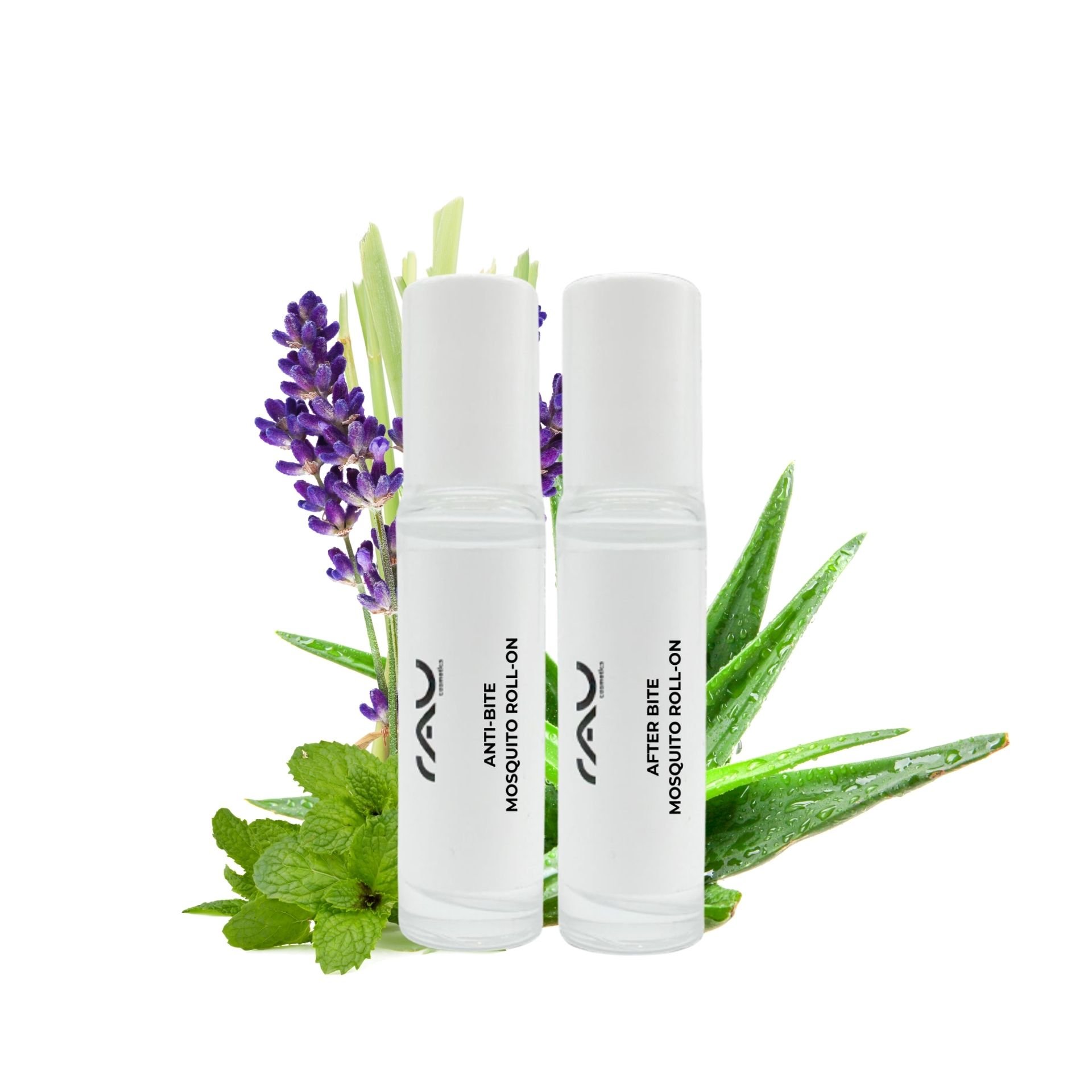 RAU Mosquito Set — Fiori di lavanda ed estratti naturali per una protezione delicata dagli insetti.