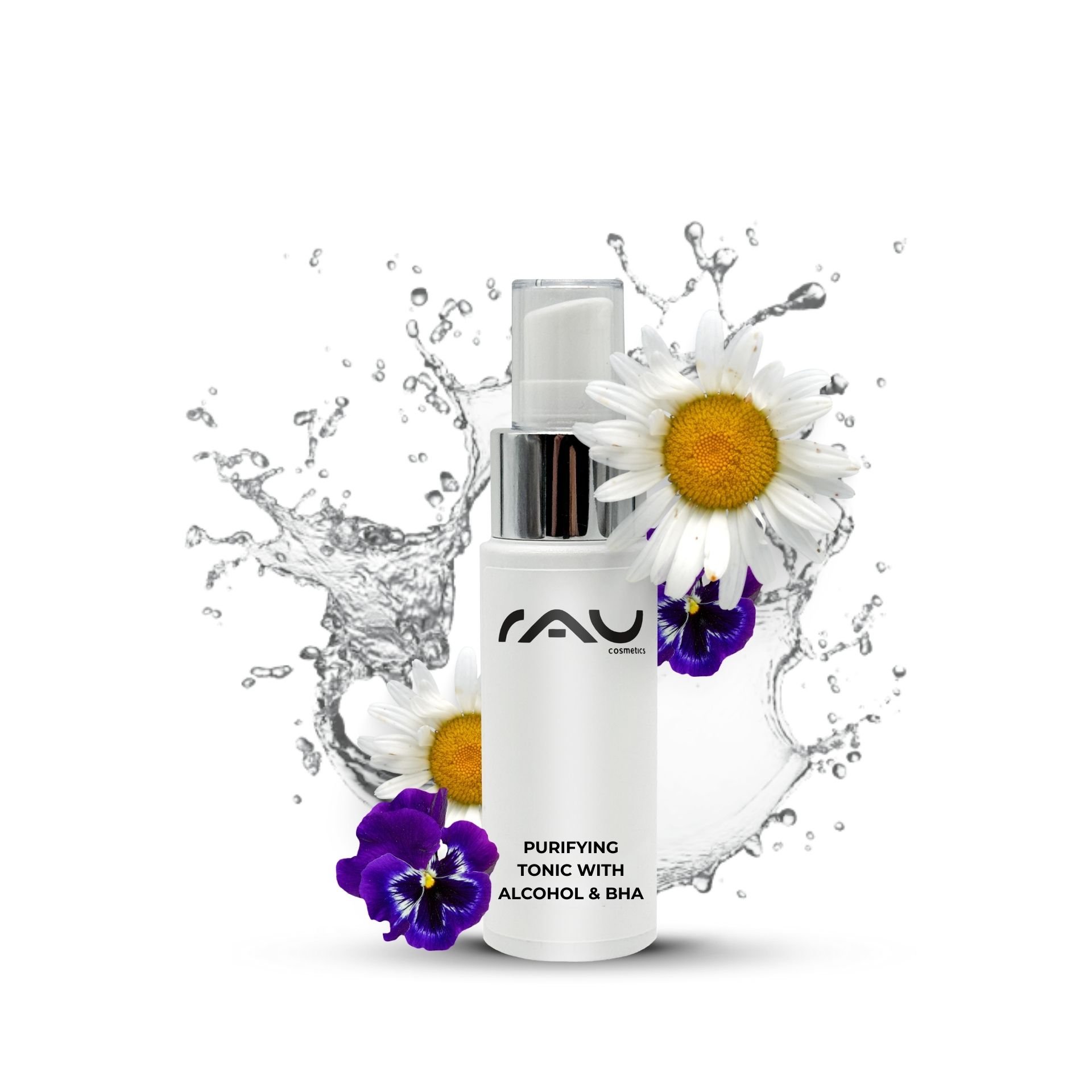 RAU Purifying Tonic with Alcohol & BHA 50 ml - Tonico per il viso purificante in flacone compatto per quando si è in viaggio.