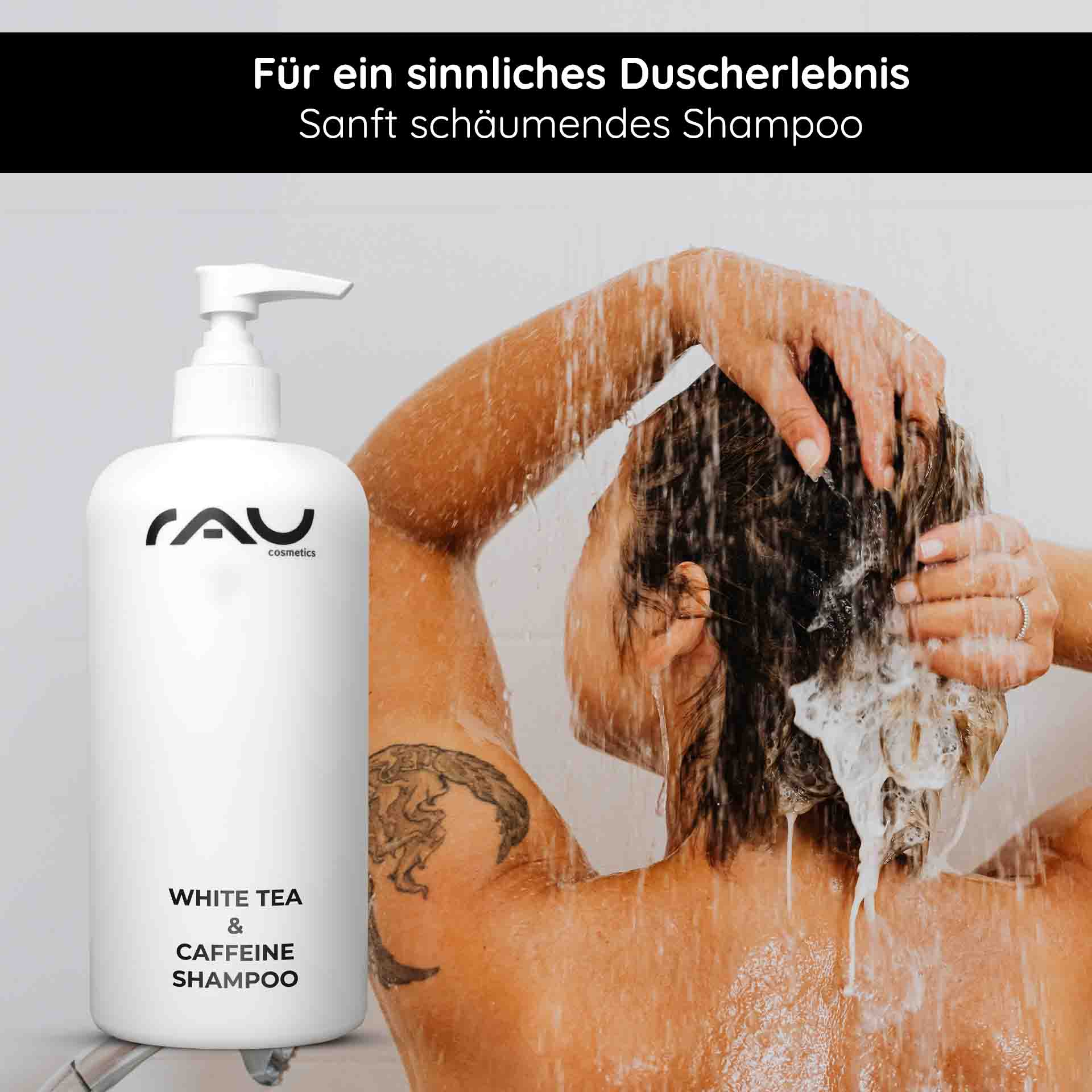 Shampoo per capelli al tè bianco e caffeina 500 ml 