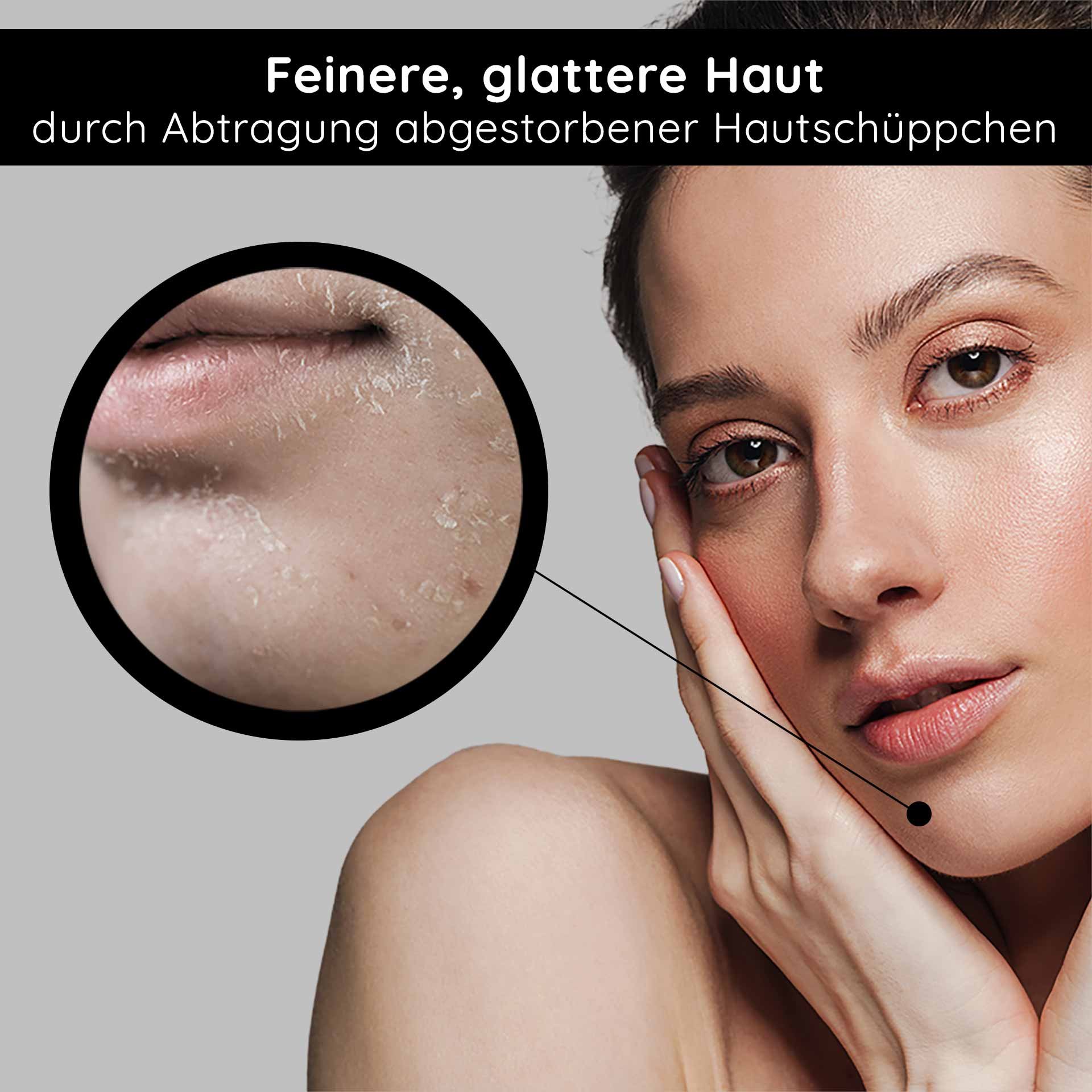 Pelle fine e liscia grazie a RAU Cosmetics Sunflower Enzyme Peeling, cura del viso, esfoliazione delicata, scaglie di pelle morta.