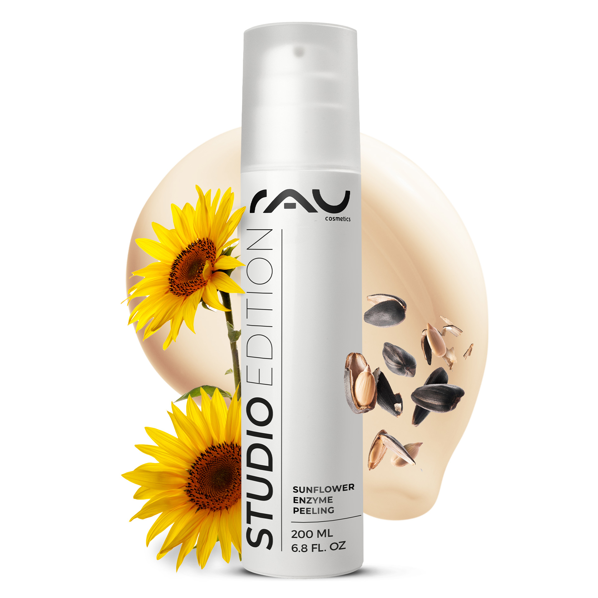 Peeling enzimatico al girasole 200 ml Peeling enzimatico chimico Kräuterig, Kräuter, Pflanze, Blume, Flasche
