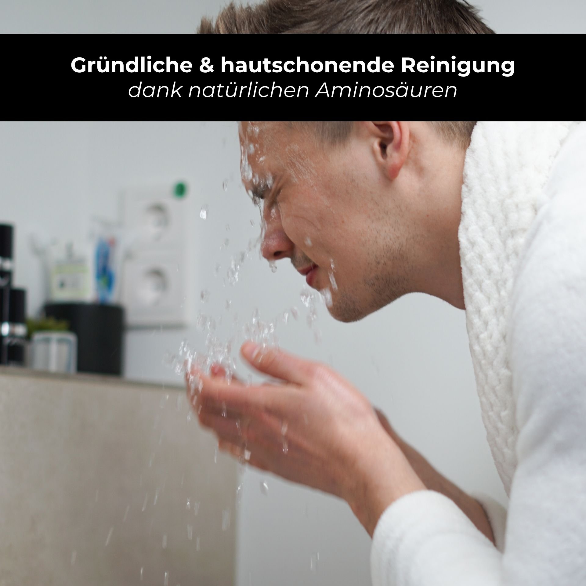 Immagine dell'applicazione: Trasformazione del gel in un latte cremoso a contatto con l'acqua.