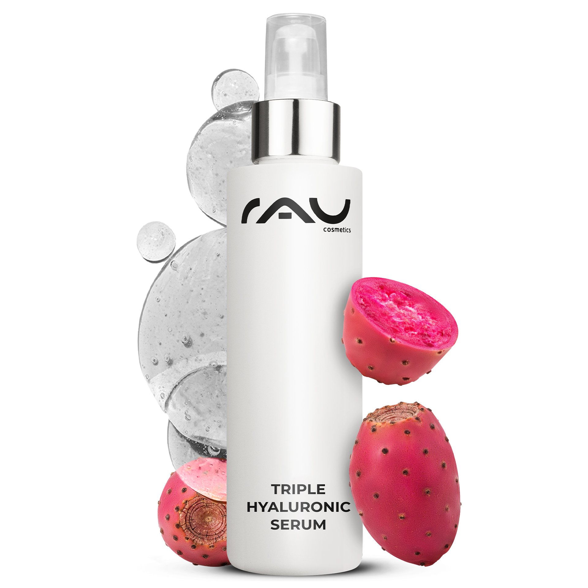 100ml Braunglasflasche con Pipette RAU Cosmetics Triple Hyaluronic Siero.