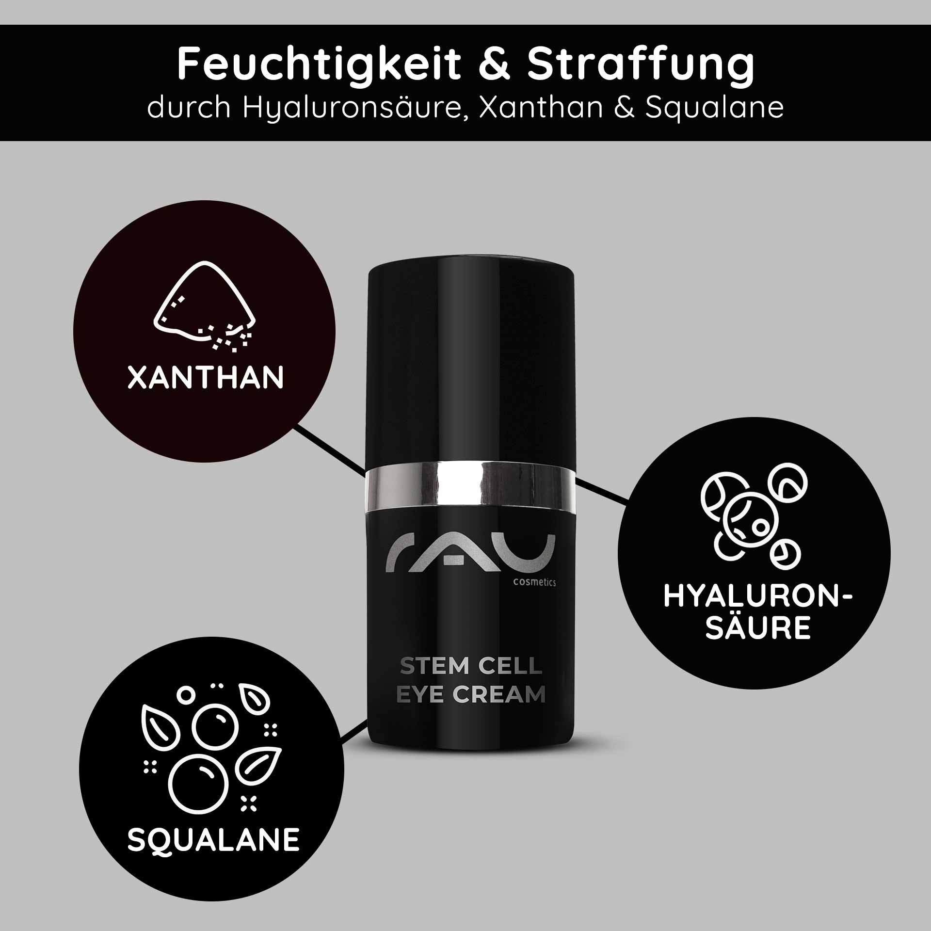 anti-aging per la Augen: Primo piano des Tiegels, del la regenerierende Kraft pflanzlicher Stammzellen enthält.