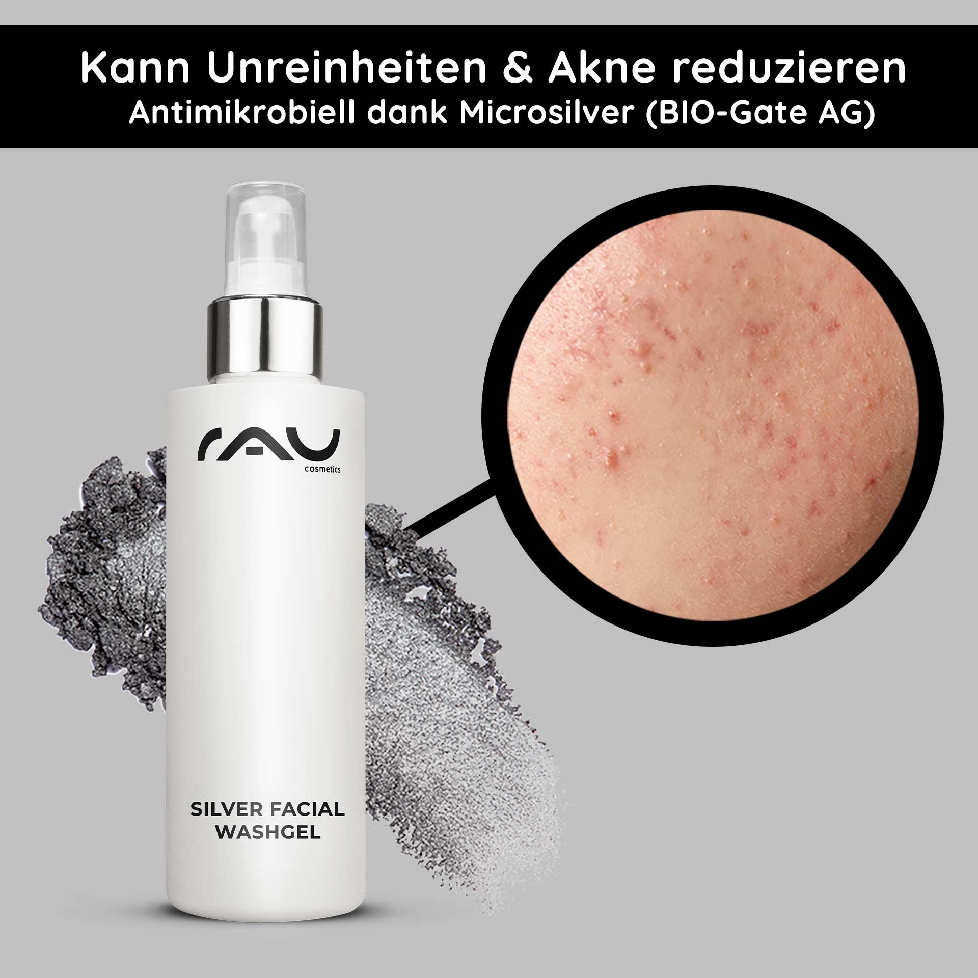 Contro le impurità: RAU Silver Facial Washgel con microargento per una cura efficace dell'acne e della pelle sensibile.