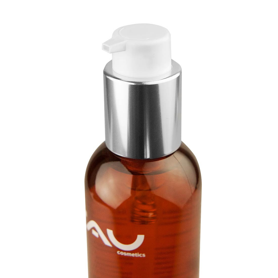 Kalhari_Watermelon_FaceBodyOil_RC18856_Detail Kalahari Watermelon Face & Body Oil, 200-ml-Flasche mit silbernem Pumpverschluss und RAU Cosmetics-Logo, das die Vorteile für die Hautpflege hervorhebt.