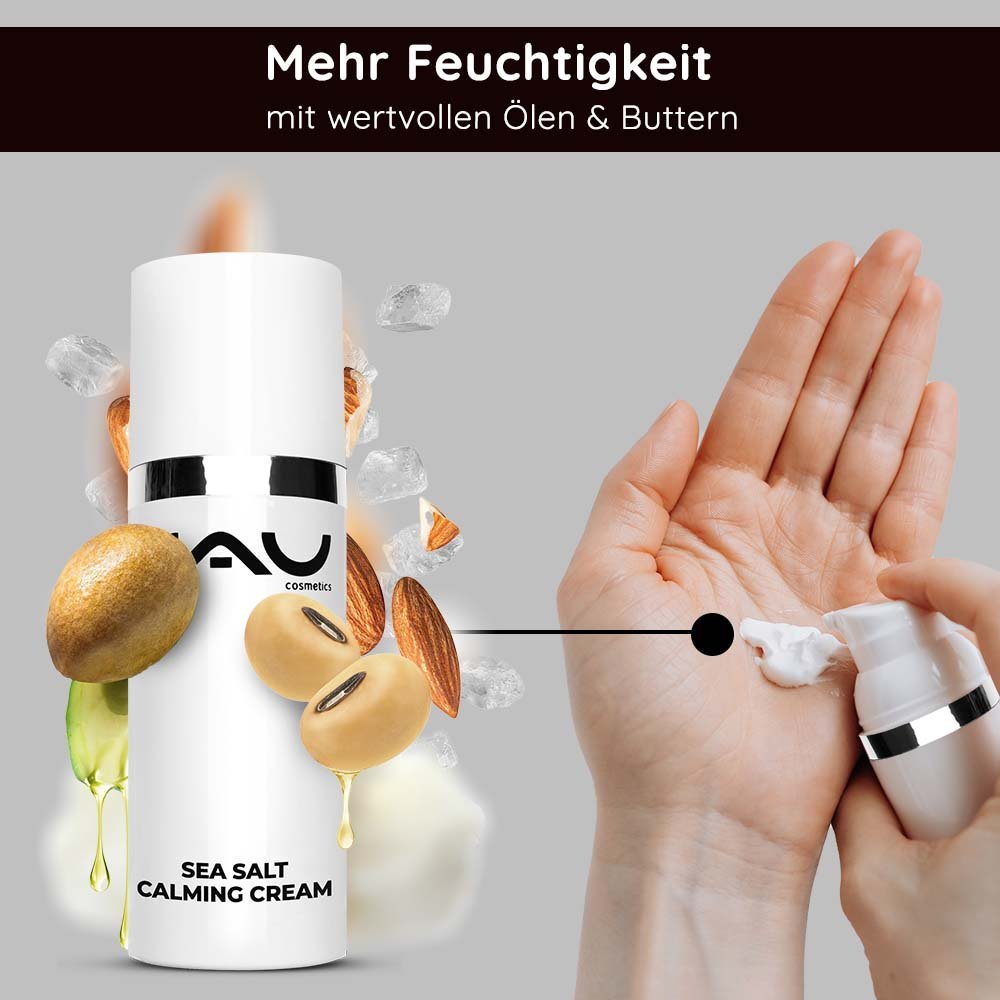 Barriera elastica: la Sea Salt Cream con oli preziosi viene applicata sulla mano e si assorbe delicatamente.